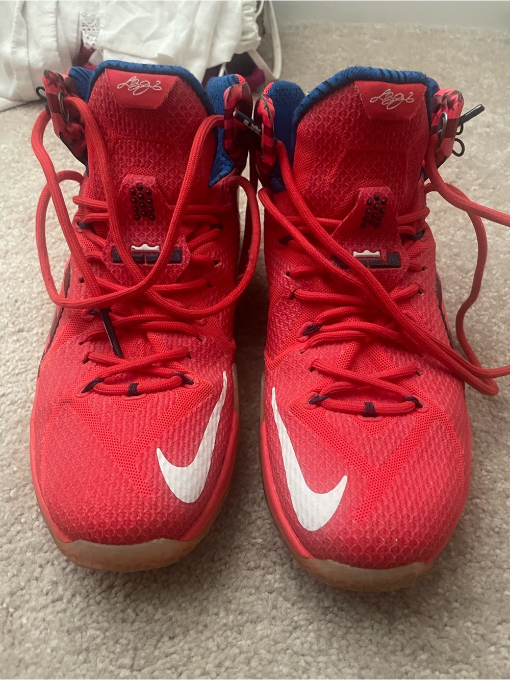 Nike LeBron 12 XII "USA / Independence Day" Basketball Shoes Red